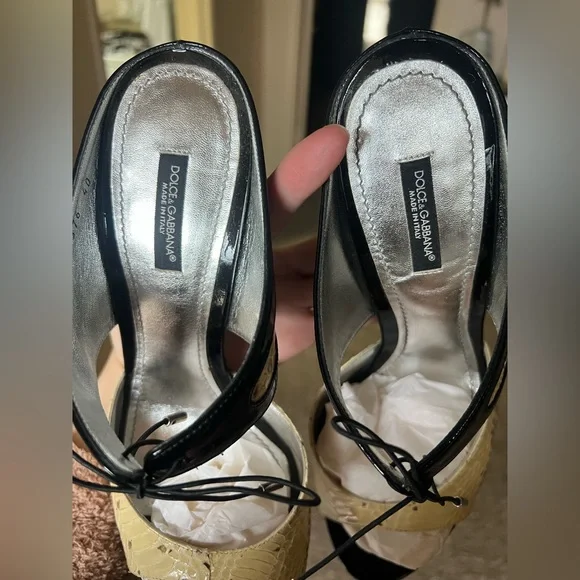 Dolce & Gabbana lace up Heels patent leather python embossed - Picture 6 of 7